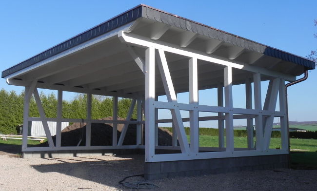 Fachwerk Carport Erfurt Flachdach KVH 7 50 X 5 30 M Als