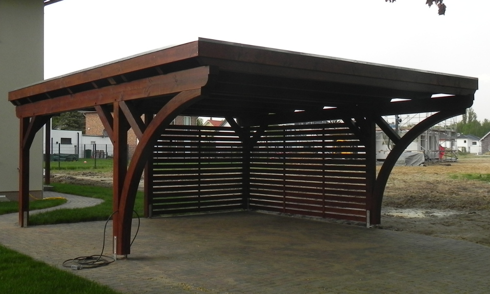 Flachdach Carports & Holzgaragen als individueller Bausatz